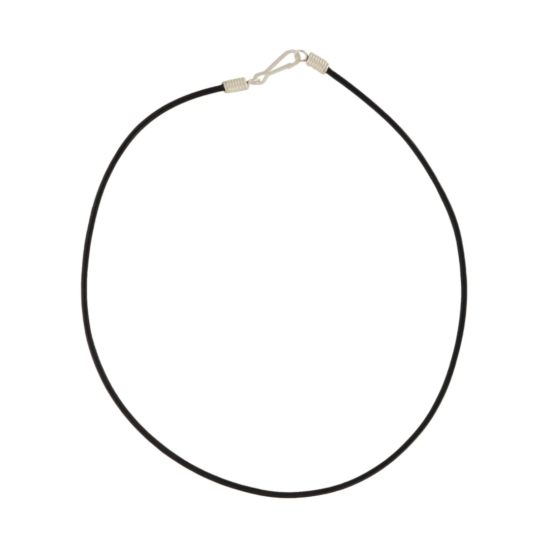 Halsband, lädersladd, silverpläterad mässing, flera varianter, 37-40 cm