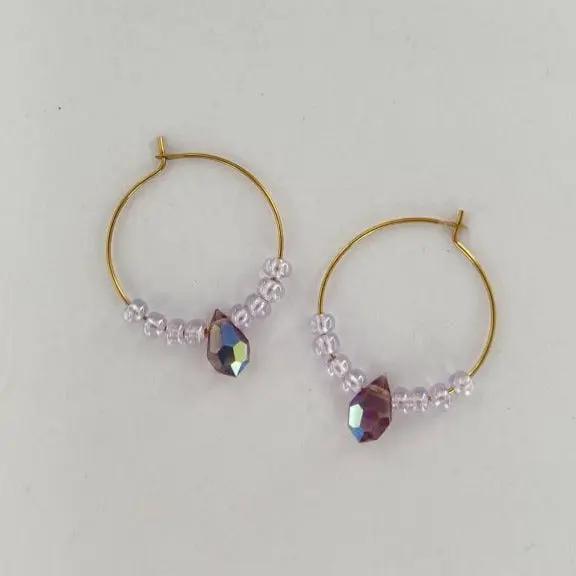 Monterings creoler i sterlingsølv forgyldt, 30 mm 0,8 mm Silveks