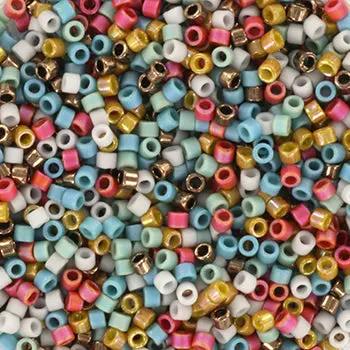 Blandede glasperler, miyuki delica beads, frosted fall leaves Krea