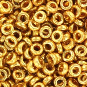 Guld glasperler, miyuki spacer 3x1.3mm - duracoat galv. gold Krea