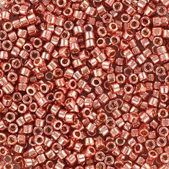 Metalliske glasperler, miyuki delica beads, duracoat galvanized rose gold Krea