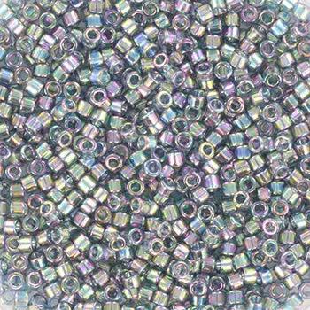 Grå glasperler, miyuki delica beads, blue gray rainbow Krea