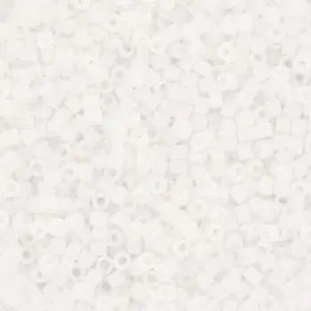 Hvide glasperler, miyuki delica beads, opaque white Krea