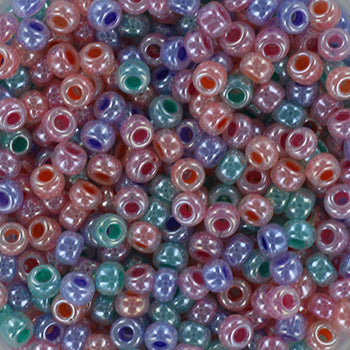 Blanda glaspärlor, miyuki rocailles seed beads, Glänsande färger mix