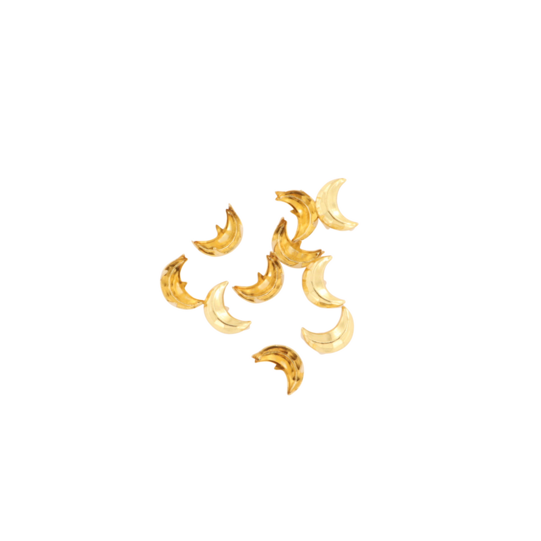 Nitter, halvmåne, forgyldt messing, 10-100 stk Beadhouse of Copenhagen