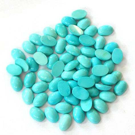 Cabochon, turkis, oval, 5-10mm, 1-10stk