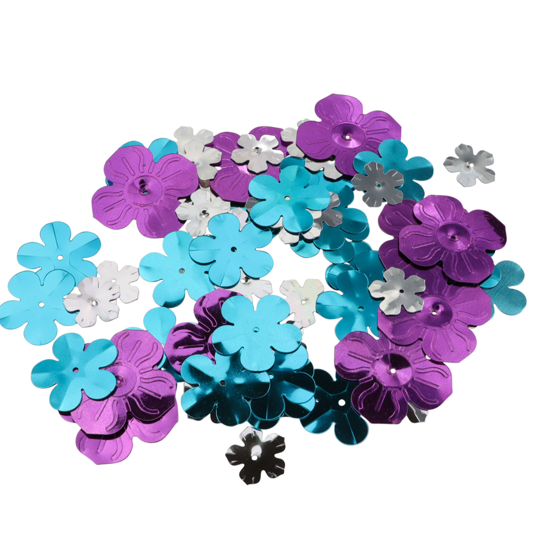 Palietter, blomster, mix, 10-40g Beadhouse of Copenhagen