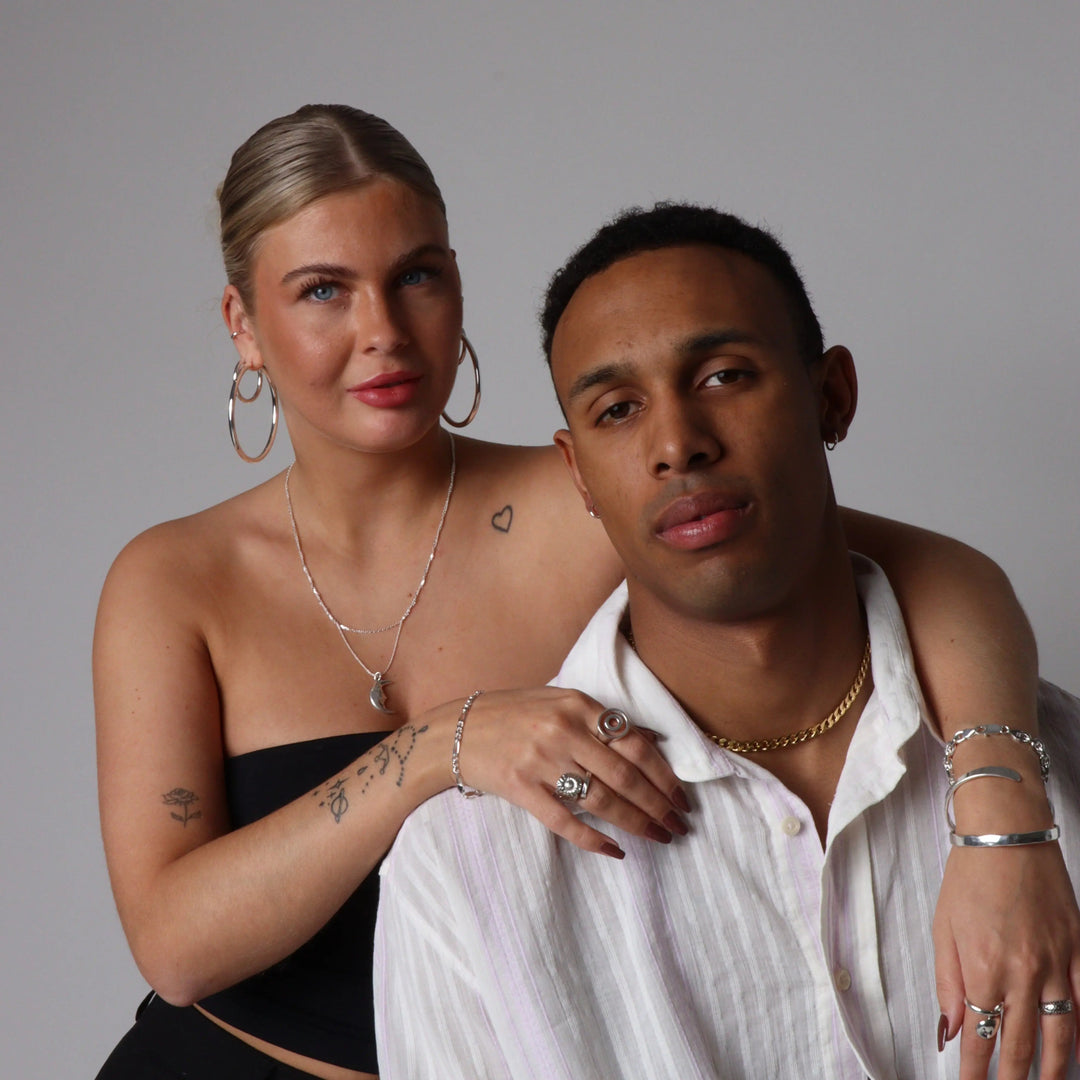 Fingerring solsikke forgyldt sølv og sterlingsølv Beadhouse of Copenhagen