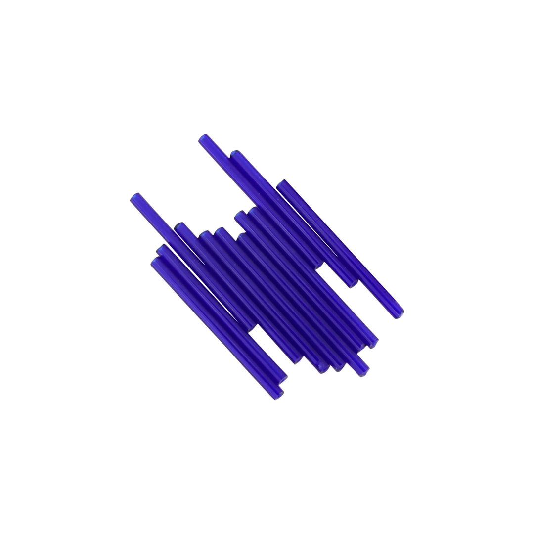 Blå glasperler, preciosa dark sapphire tubes, 40 x 3 mm Preciosa