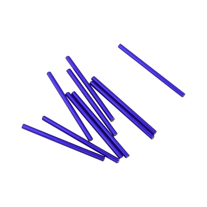 Blå glasperler, preciosa dark sapphire silver lined tubes, 50 x 3 mm Preciosa