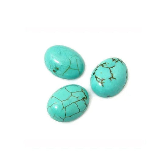 Cabochon, turkis, oval, 5-10mm, 1-10stk