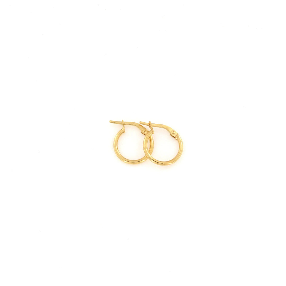 Øreringe, hoops, forgyldt sterlingsølv, 14 x 1,5 mm, 101a Italy