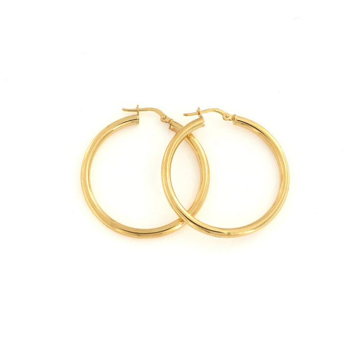 Øreringe, hoops, forgyldt sterlingsølv, 36 x 3 mm 103e Italy