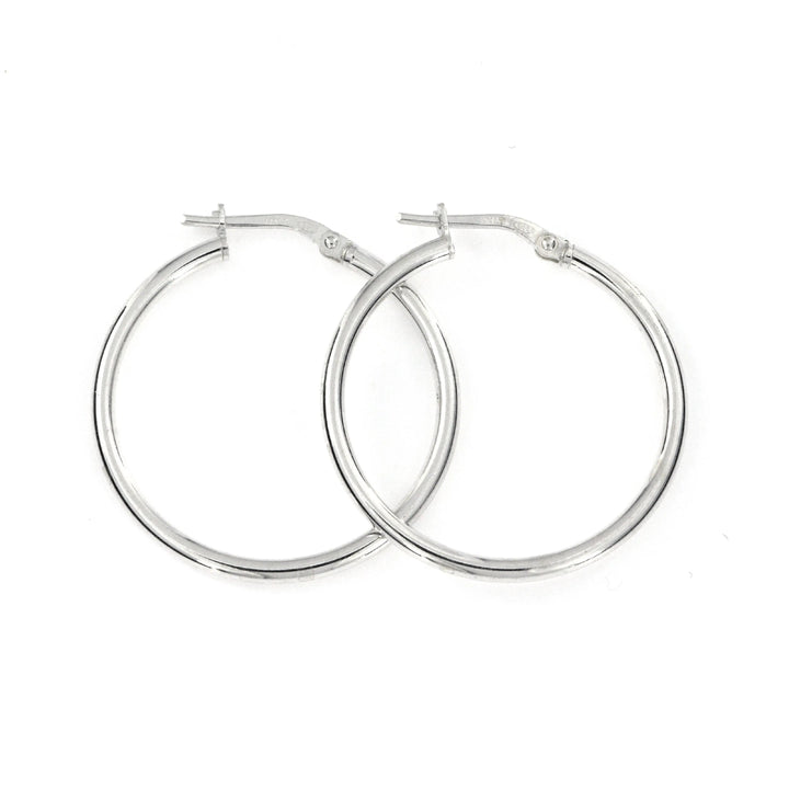 Øreringe, hoops, sterlingsølv, 30 x 2 mm, 102d Italy