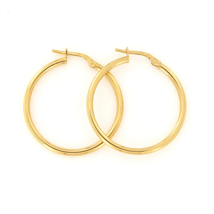 Øreringe, hoops, forgyldt sterlingsølv, 30 x 2 mm 102d Italy