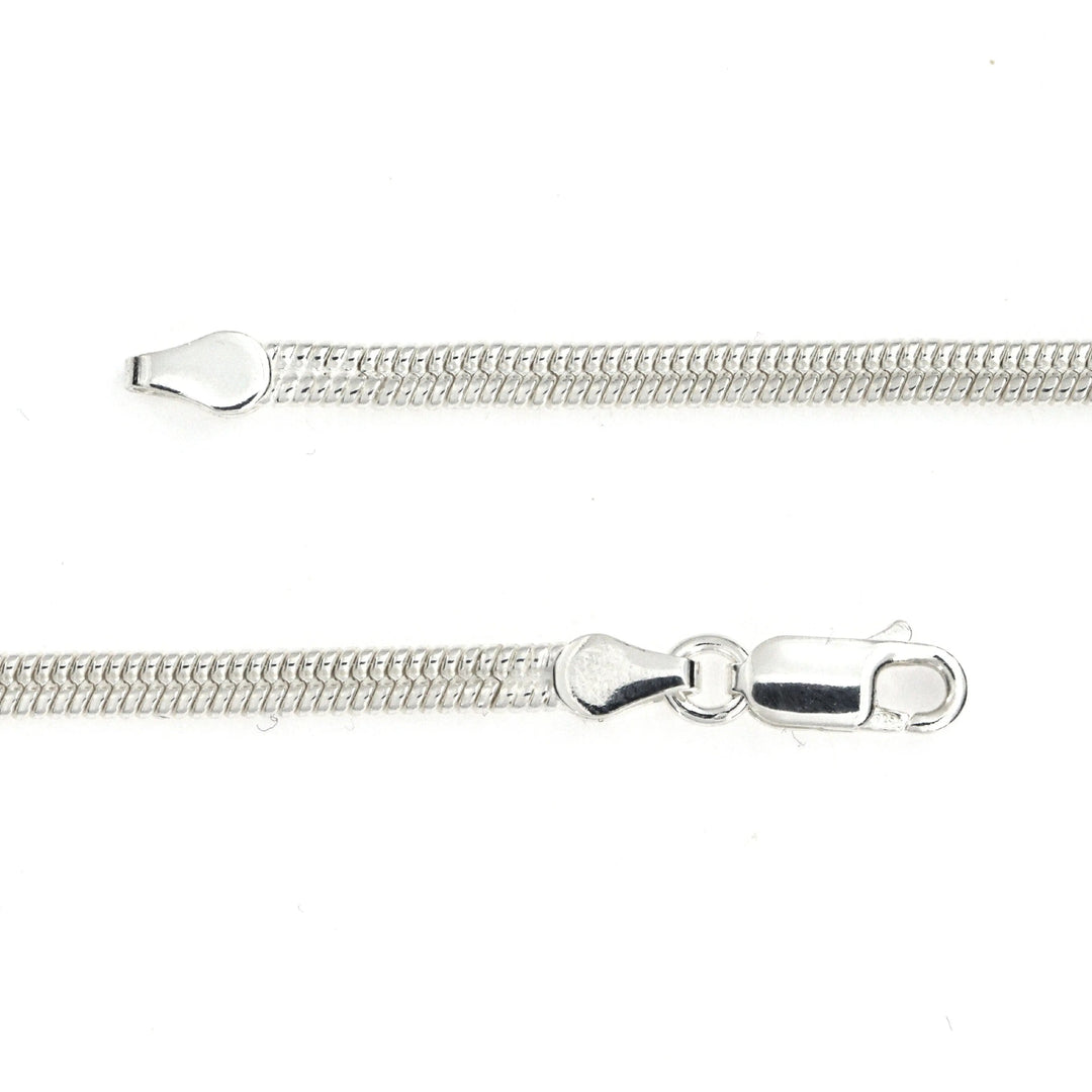 Halskæde, dobbelt snake mat, sterlingsølv, 40-50 cm/3,5 mm Spain