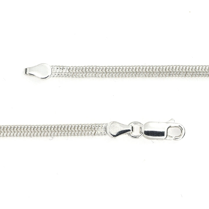 Halskæde, dobbelt snake mat, sterlingsølv, 40-50 cm/3,5 mm Spain