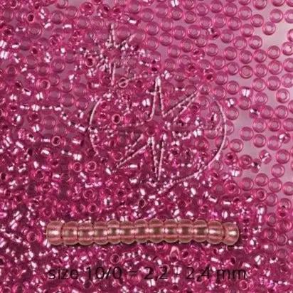 Pink glasperler, preciosa, silverlined dark pink dyed crystal, storkøb Preciosa