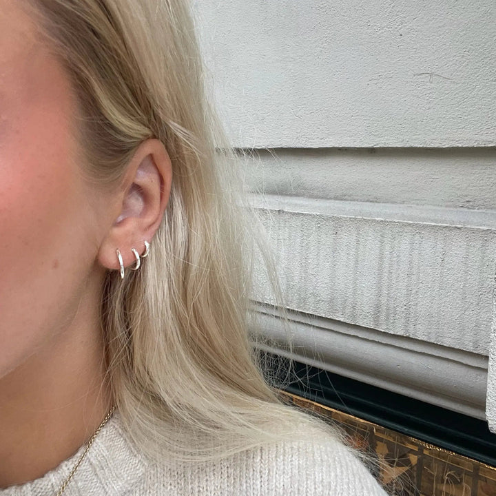 Øreringe, hoops, 10 mm, sterlingsølv og forgyldt sterlingsølv BLT