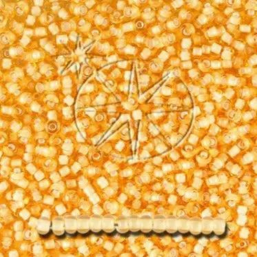 Orange glasperler, preciosa, light topaz colourlined chalkwhite, storkøb Preciosa