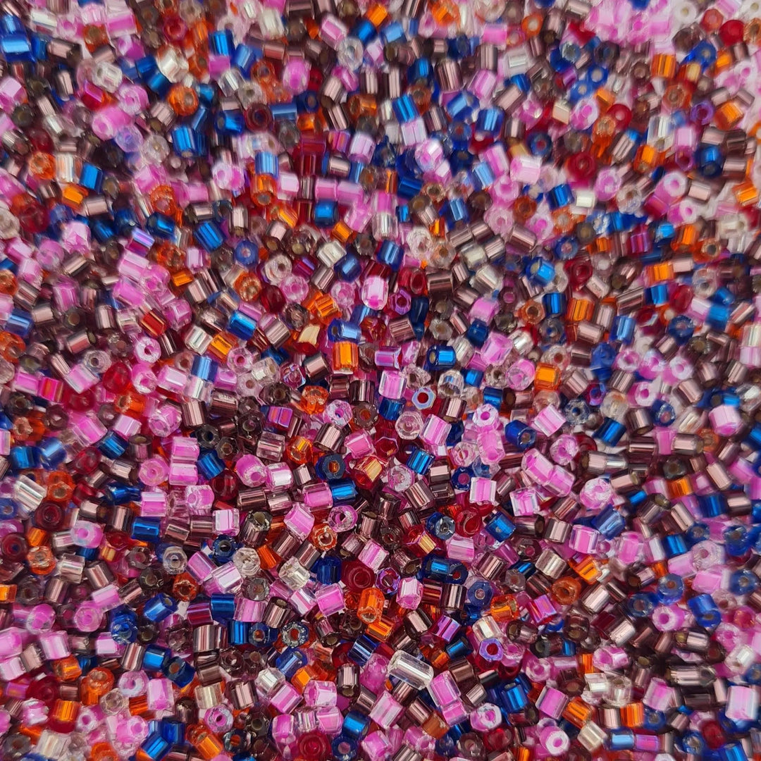 Glasperler, blandede rørperler, barbie mix Preciosa BOC