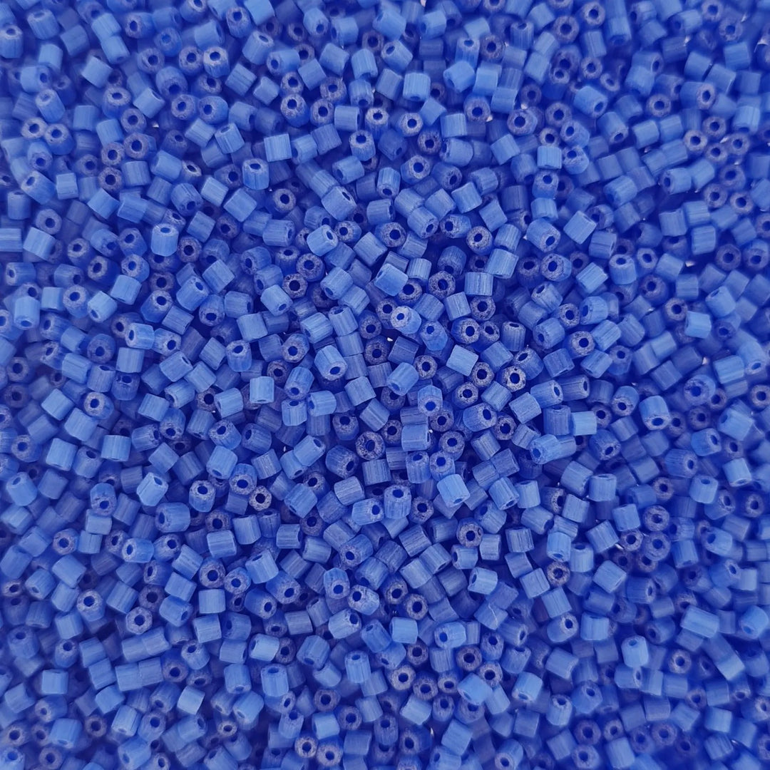 Blå glasperler, preciosa two-cut, sapphire blue matte, 1,6-1,8 mm Preciosa BOC