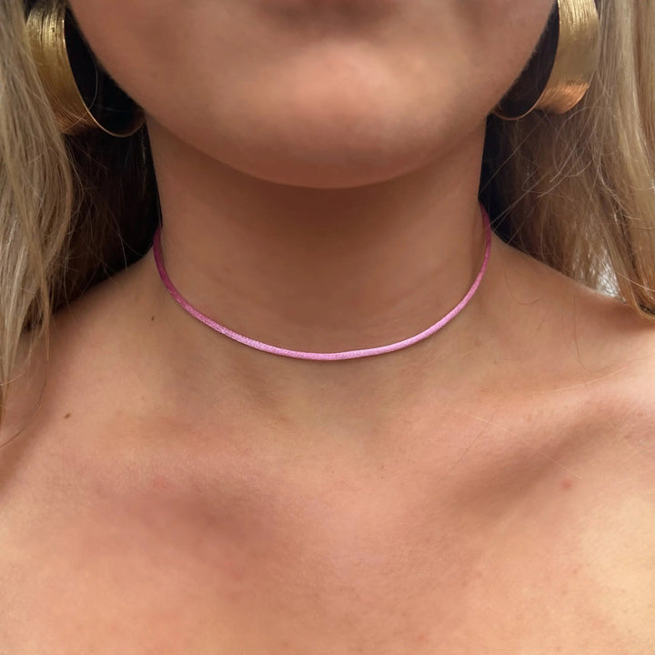 Halskæde, satinsnor med kædeforlænger, forgyldt messing Beadhouse of Copenhagen