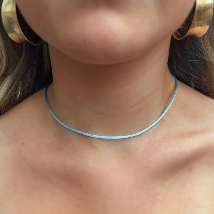 Halskæde, satinsnor med kædeforlænger, forgyldt messing Beadhouse of Copenhagen