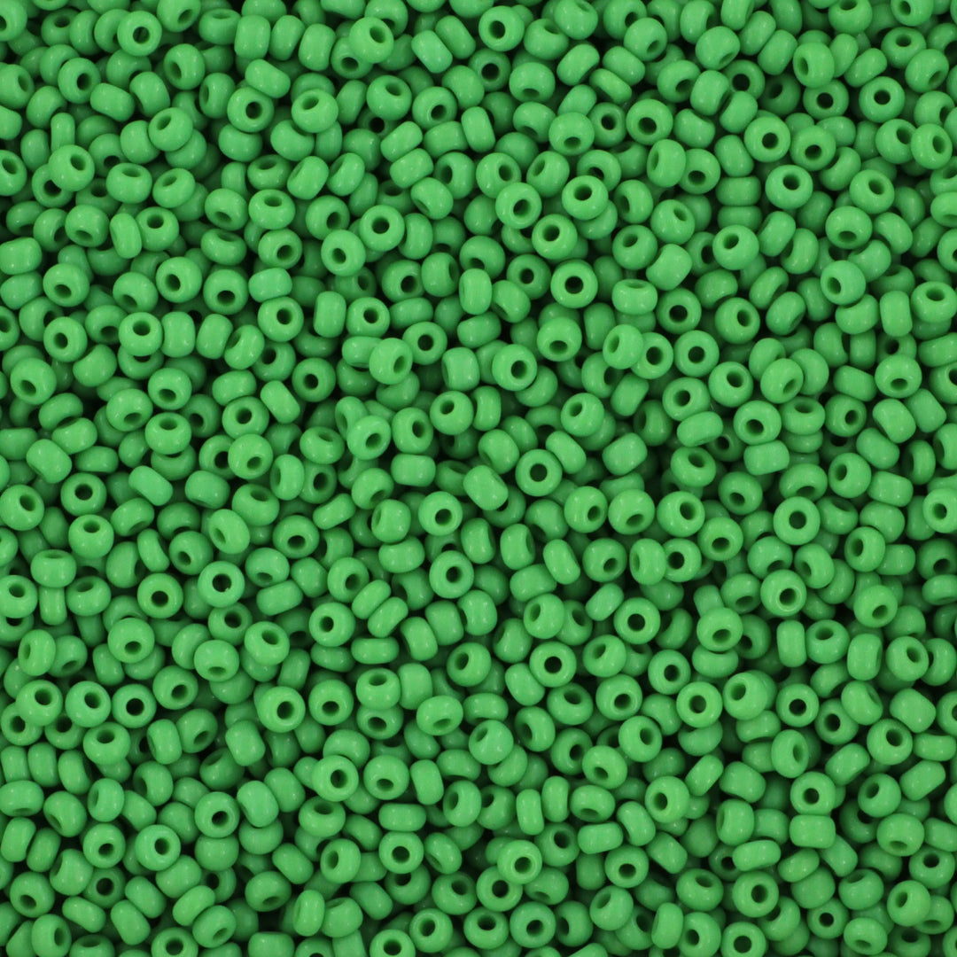 Grønne glasperler, preciosa, natural opaque medium green, storkøb Preciosa