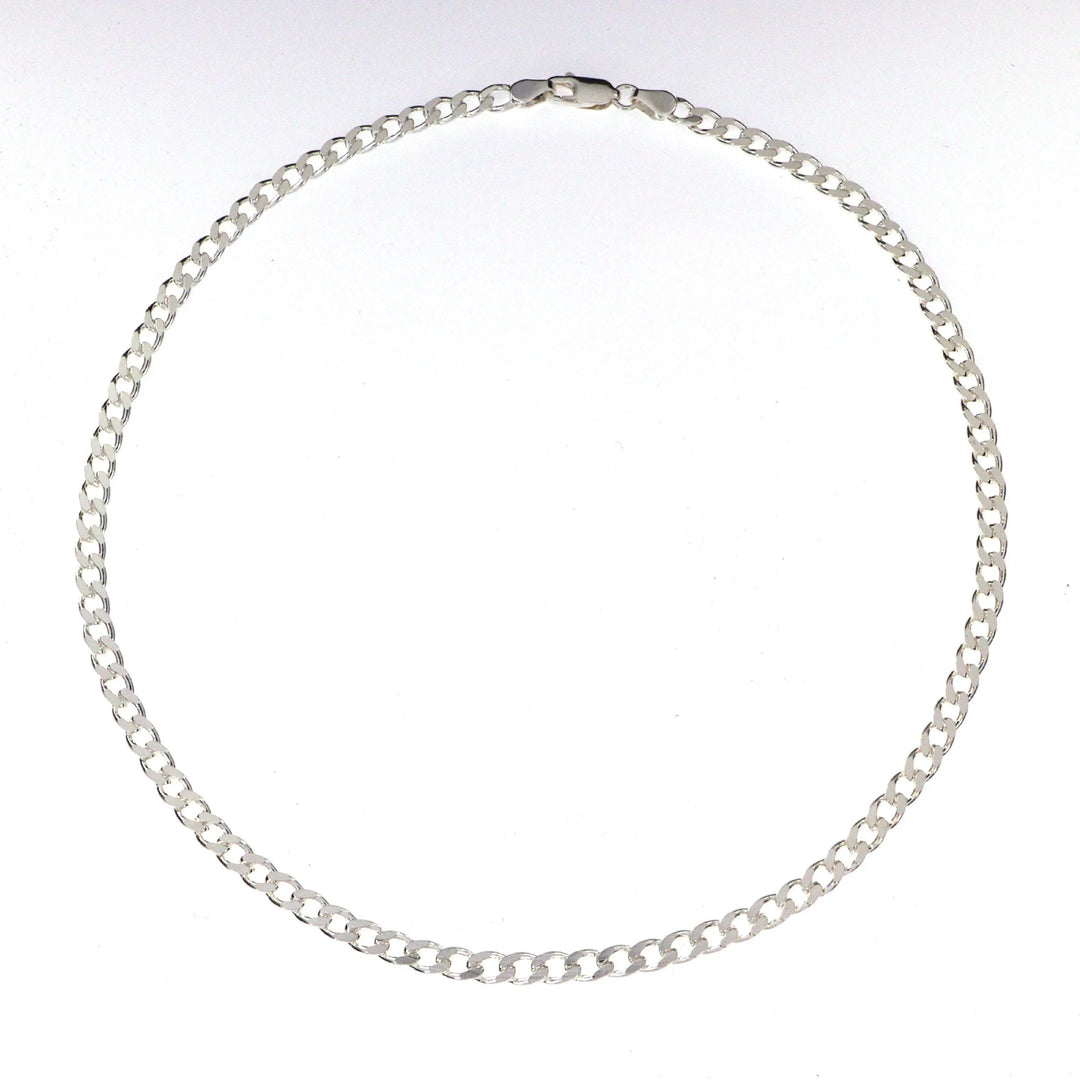 Halskæde, panser facet kæde, forgyldt og sterlingsølv, 1,8mm x 40-55cm Spain