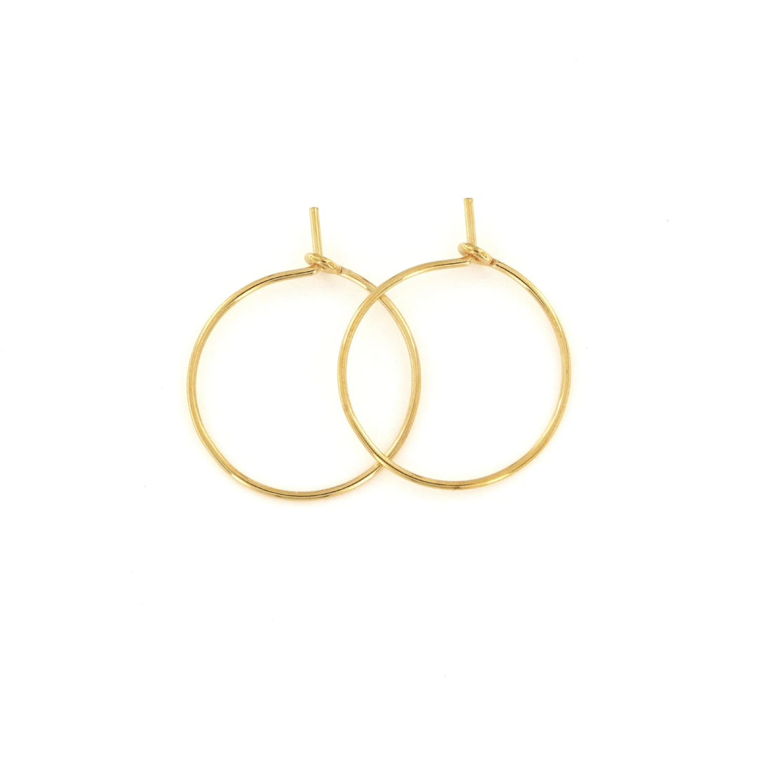 Monterings creoler i sterlingsølv forgyldt, 18 mm 0,8 mm Silveks