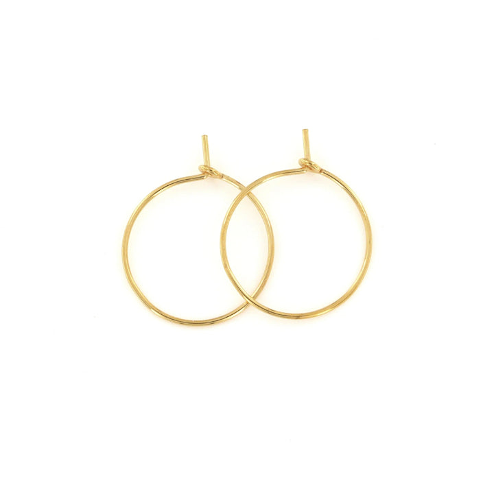 Monterings creoler i sterlingsølv forgyldt, 18 mm 0,8 mm Silveks