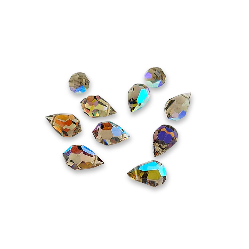 Find Brune glasperler, preciosa crystal drops, smoked topaz ab, 9 x 15 mm hos Beadhouse of Copenhagen i dag, med en altid hurtig levering!