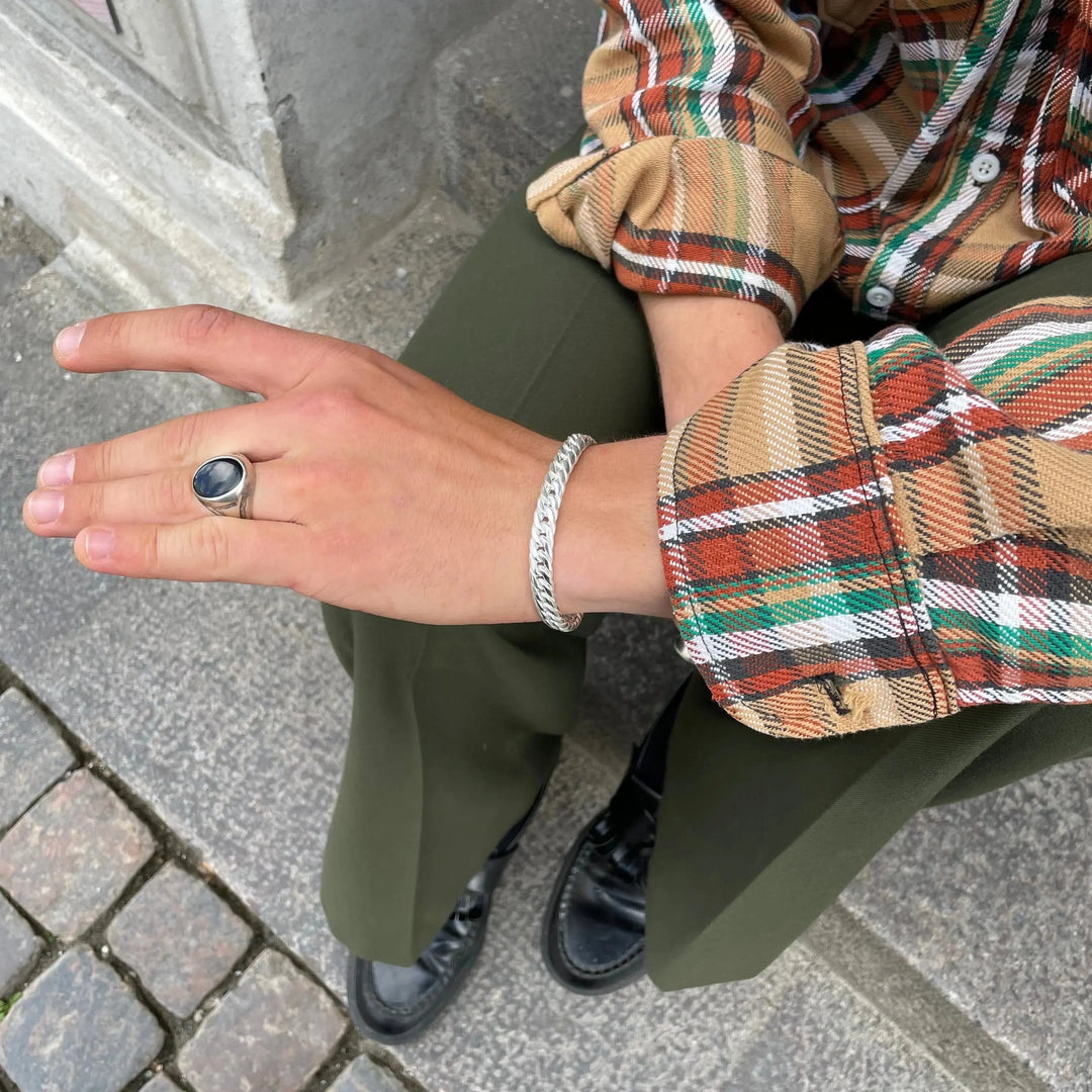 Armbånd, ekstra chunky tæt cuban, sterlingsølv, 17-21 cm/8 mms 