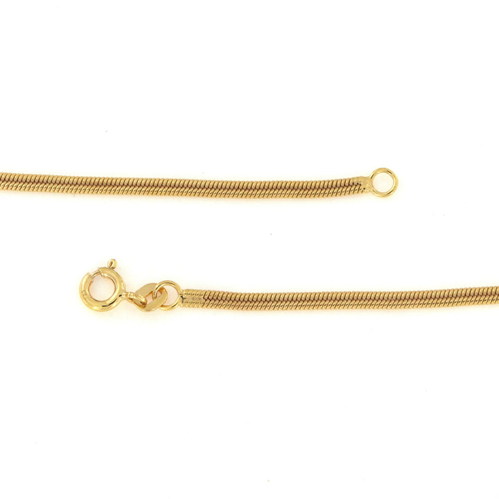 Halskæde, dobbelt snake mat, forgyldt sterlingsølv, 40-50 cm/2,4 mm Spain