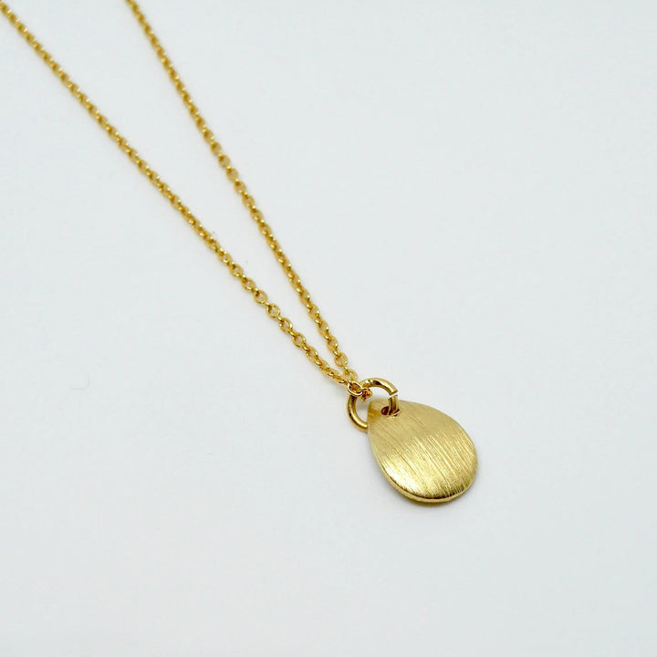 Vedhæng, børstet blad, forgyldt sterlingsølv Beadhouse of Copenhagen