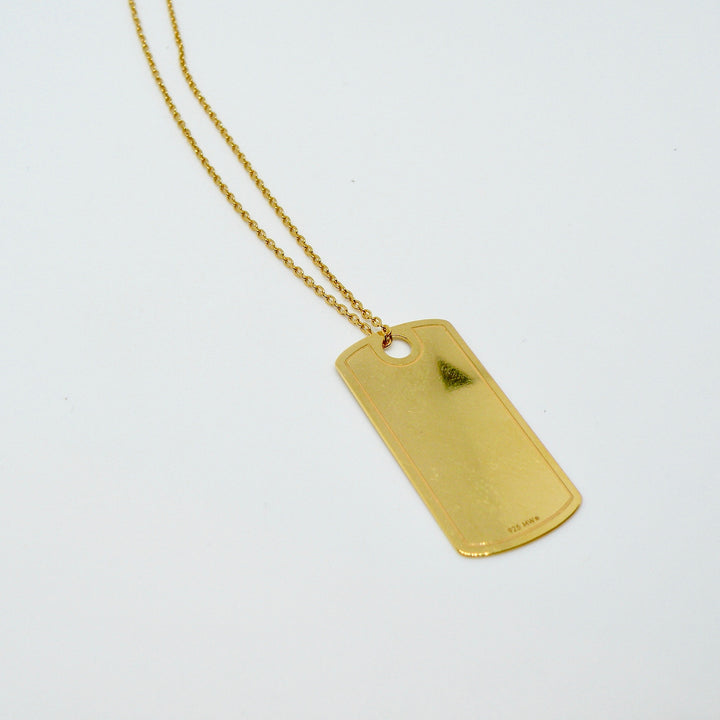 Find Vedhæng, rektangulært dog tag, forgyldt sterlingsølv, 27 x 14 mm hos Beadhouse of Copenhagen i dag, med en altid hurtig levering!