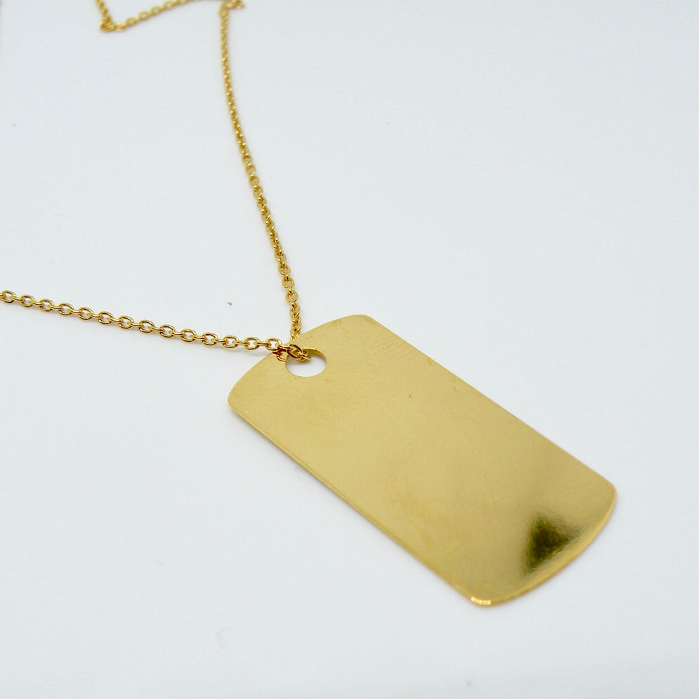 Find Vedhæng, rektangulært dog tag, forgyldt sterlingsølv, 27 x 14 mm hos Beadhouse of Copenhagen i dag, med en altid hurtig levering!