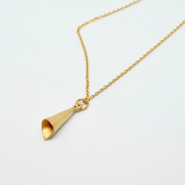 Vedhæng, cone, forgyldt  sterlingsølv Beadhouse of Copenhagen