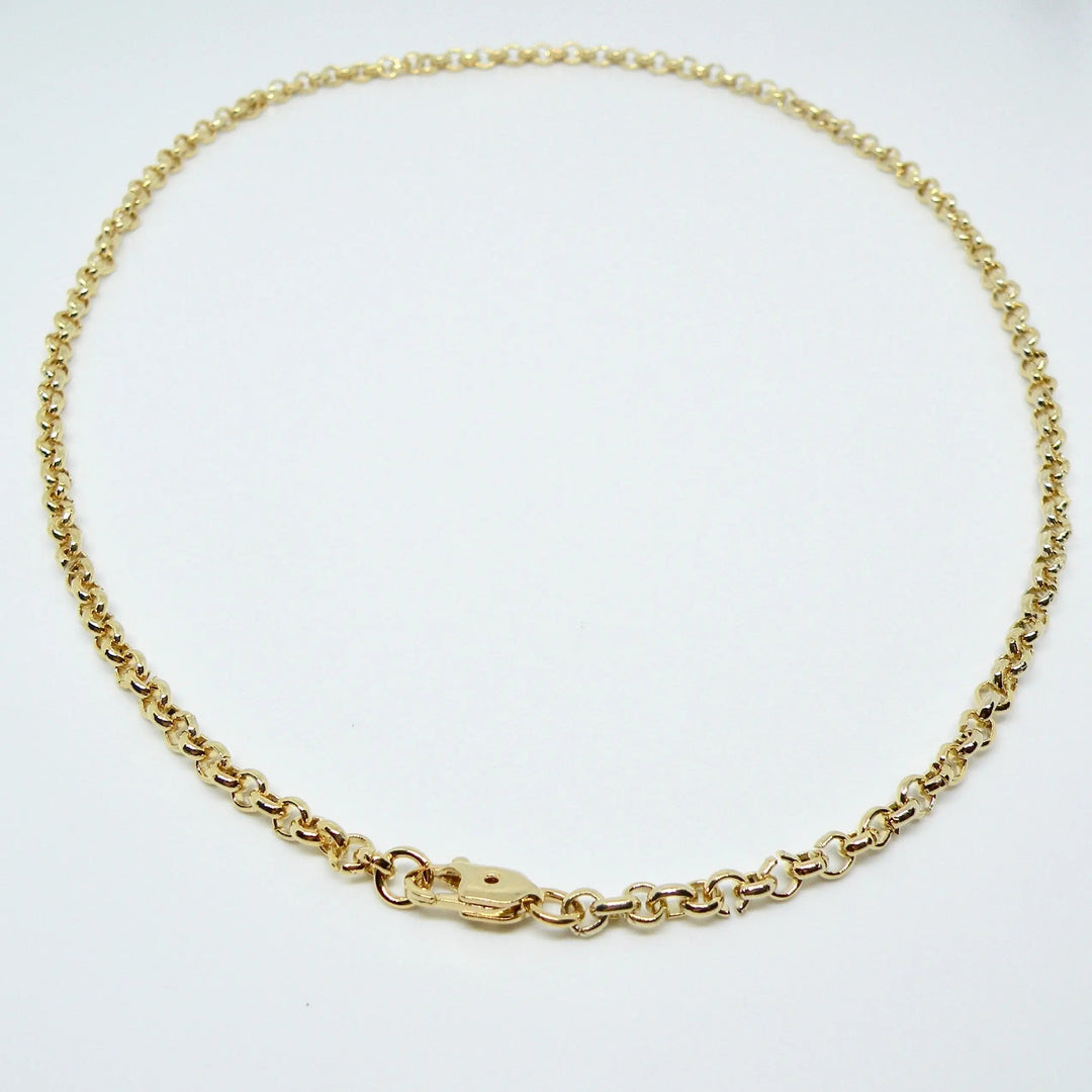 Halskæde, ærtekæde, forgyldt og forsølvet messing, 46 cm Beadhouse of Copenhagen