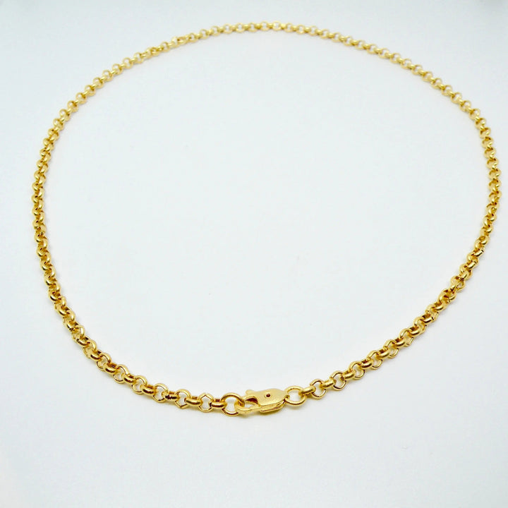 Halskæde, ærtekæde, forgyldt og forsølvet messing, 46 cm Beadhouse of Copenhagen