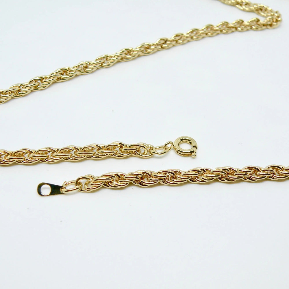 Mavekæde, cordel kæde, forgyldt messing, 70-92 cm/3,7 mm Beadhouse of Copenhagen