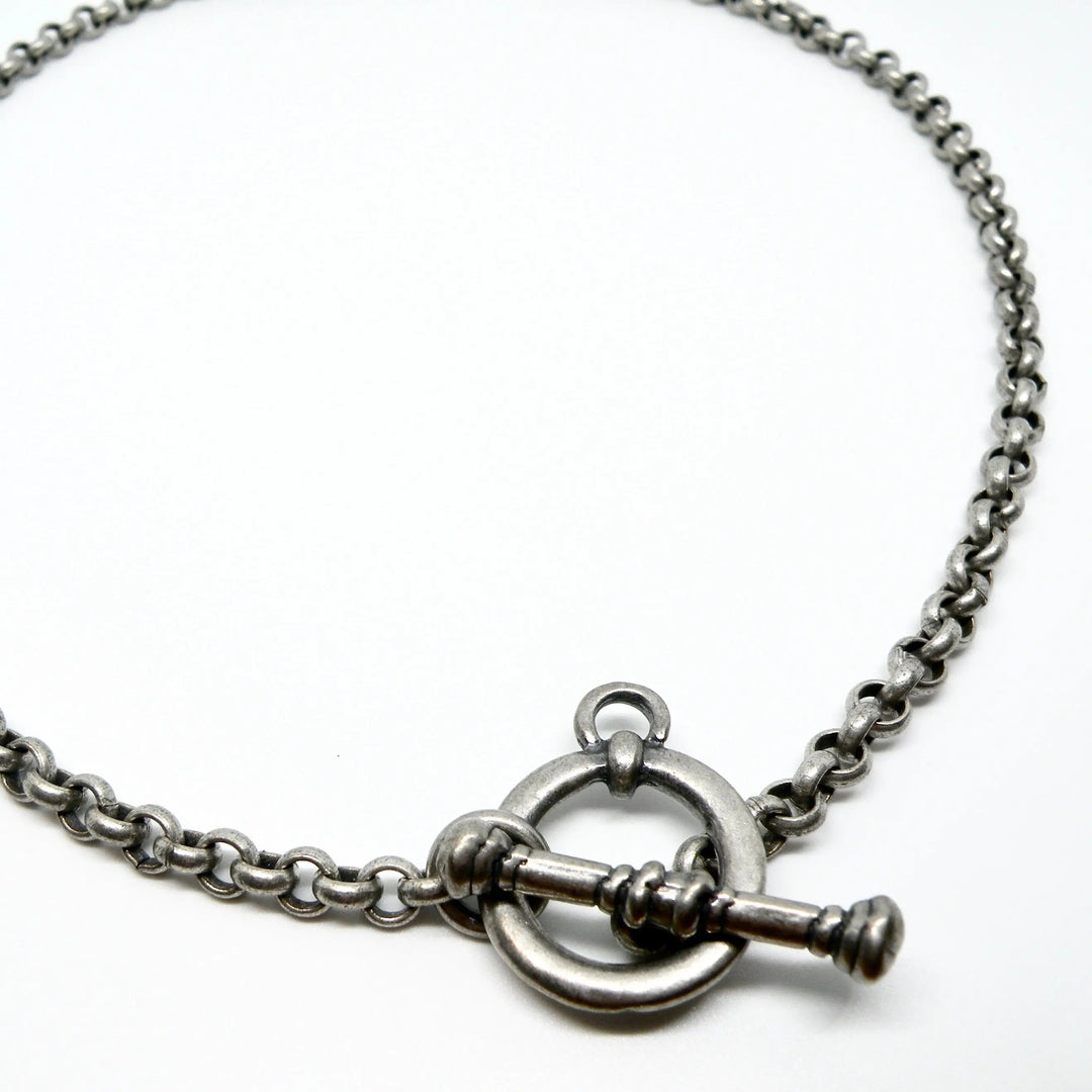 Halskæde, ærtekæde med bidsel lås, forsølvet messing, 51 cm/5,5 mm Beadhouse of Copenhagen