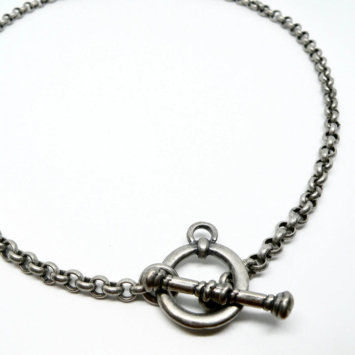 Halskæde, ærtekæde med bidsel lås, forsølvet messing, 51 cm/5,5 mm Beadhouse of Copenhagen