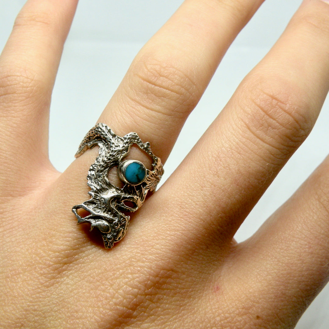Find Fingerring, drage med turkis, sterlingsølv hos Beadhouse of Copenhagen i dag, med en altid hurtig levering!