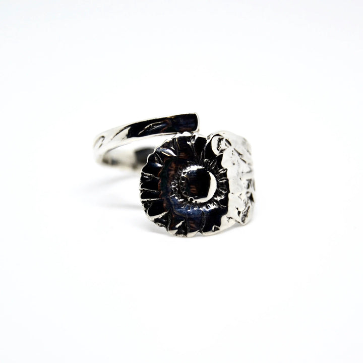 Fingerring solsikke forgyldt sølv og sterlingsølv Beadhouse of Copenhagen