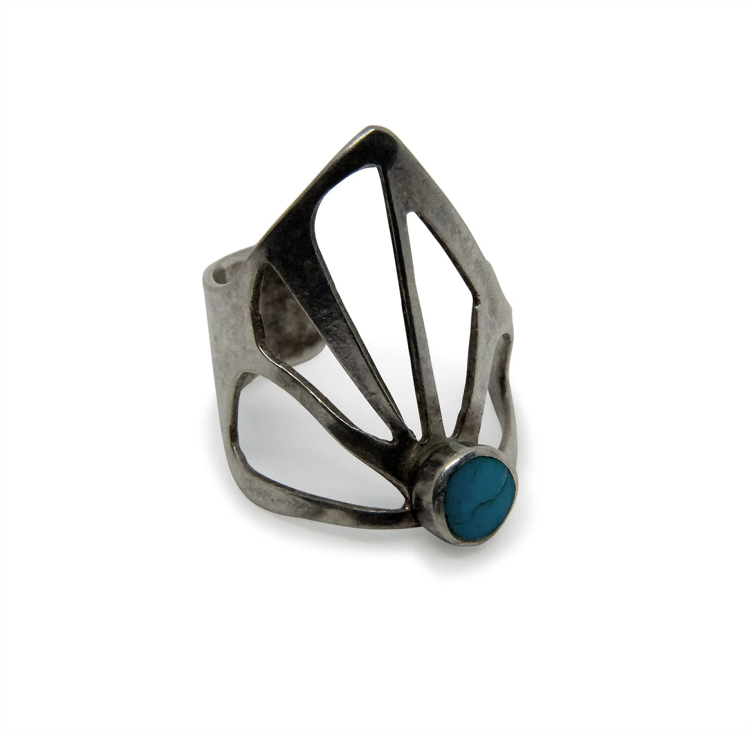 Øreringe, earcuff art deco med turkis Beadhouse of Copenhagen