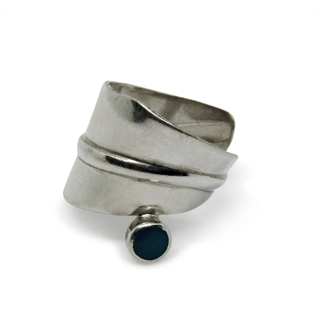 Øreringe, earcuff blad med turkis, sterlingsølv Beadhouse of Copenhagen