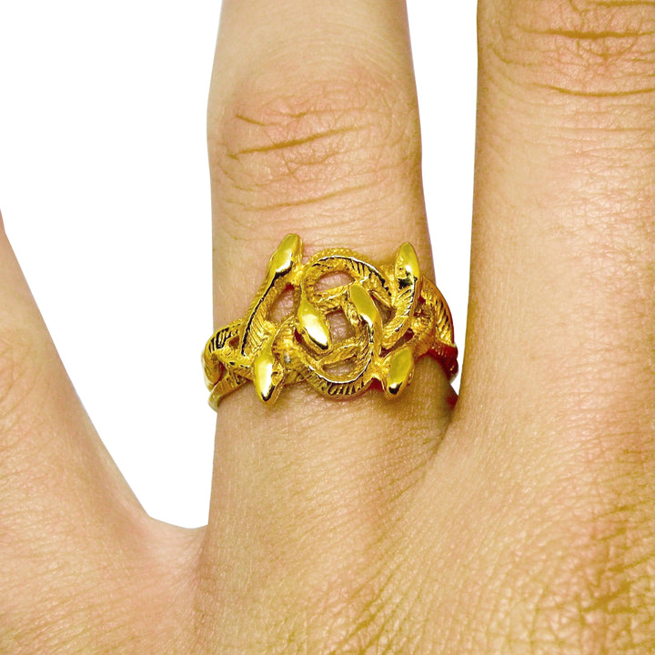 Fingerring, slanger, forgyldt sterlingsølv Beadhouse of Copenhagen