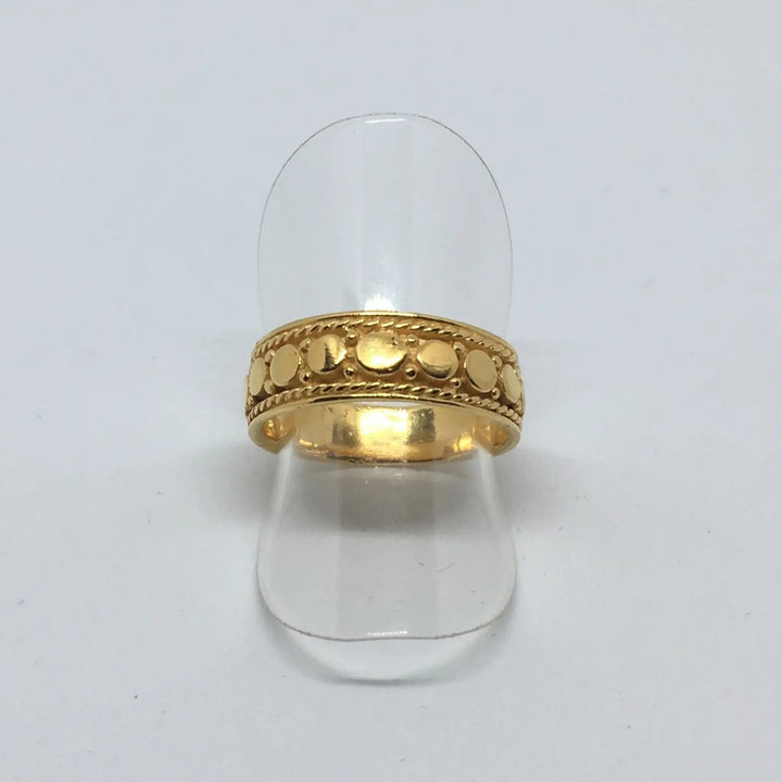 Fingerring, bånd af små cirkler, forgyldt og sterlingsølv Beadhouse of Copenhagen